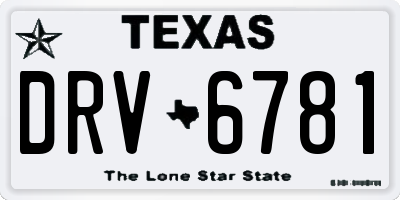 TX license plate DRV6781