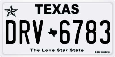 TX license plate DRV6783