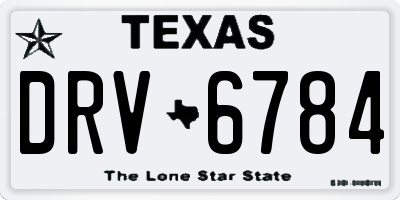 TX license plate DRV6784