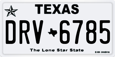 TX license plate DRV6785