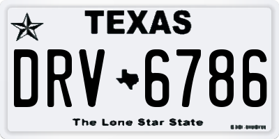 TX license plate DRV6786