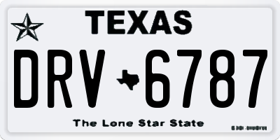 TX license plate DRV6787