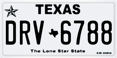 TX license plate DRV6788