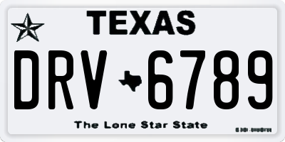 TX license plate DRV6789