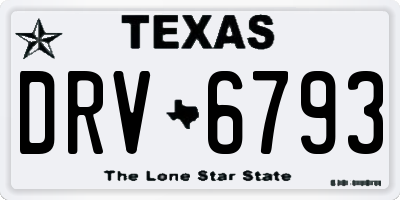 TX license plate DRV6793