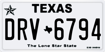 TX license plate DRV6794