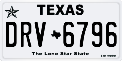 TX license plate DRV6796