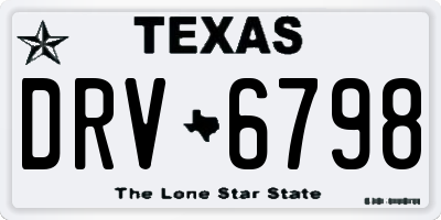 TX license plate DRV6798