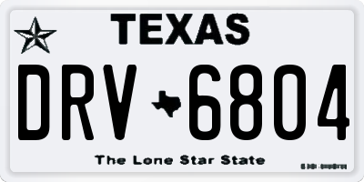 TX license plate DRV6804