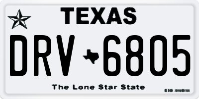 TX license plate DRV6805