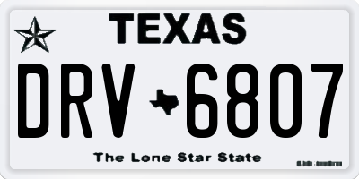 TX license plate DRV6807