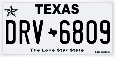 TX license plate DRV6809