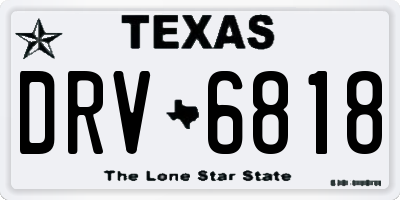 TX license plate DRV6818