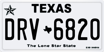 TX license plate DRV6820