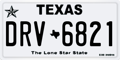 TX license plate DRV6821