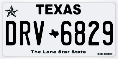 TX license plate DRV6829