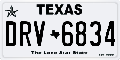 TX license plate DRV6834