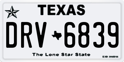 TX license plate DRV6839