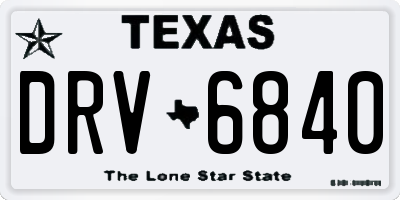 TX license plate DRV6840