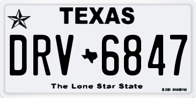 TX license plate DRV6847