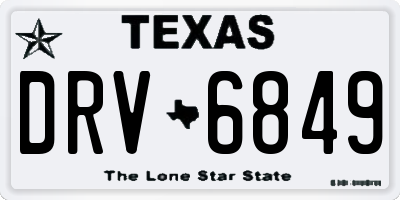 TX license plate DRV6849