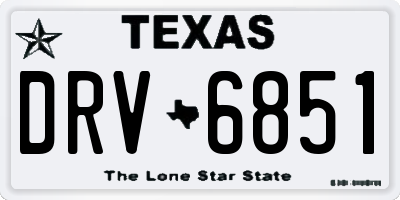 TX license plate DRV6851