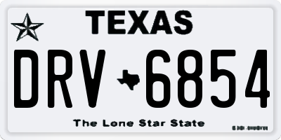 TX license plate DRV6854