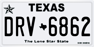 TX license plate DRV6862