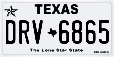 TX license plate DRV6865