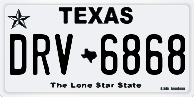 TX license plate DRV6868