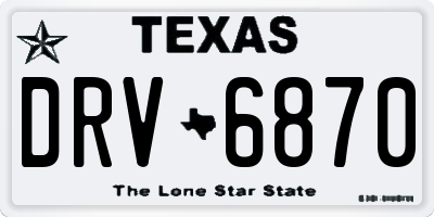 TX license plate DRV6870