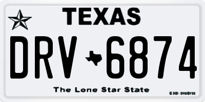 TX license plate DRV6874