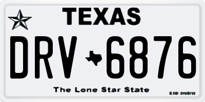 TX license plate DRV6876