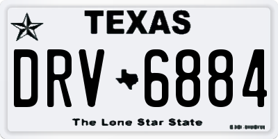 TX license plate DRV6884