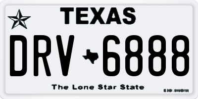 TX license plate DRV6888