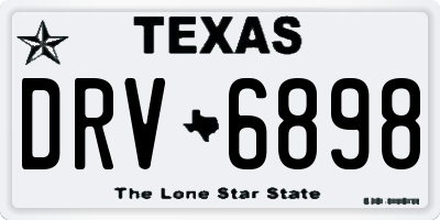 TX license plate DRV6898