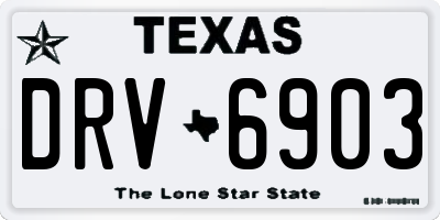 TX license plate DRV6903