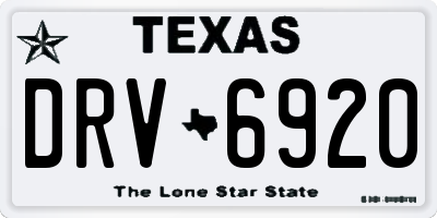 TX license plate DRV6920