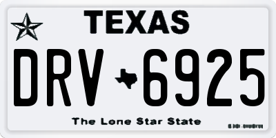 TX license plate DRV6925