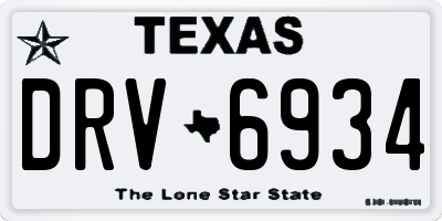 TX license plate DRV6934