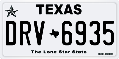 TX license plate DRV6935