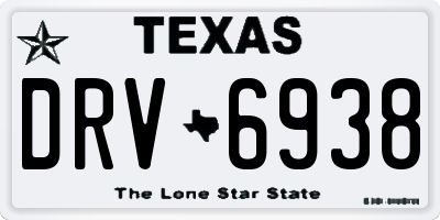 TX license plate DRV6938