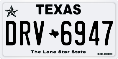 TX license plate DRV6947