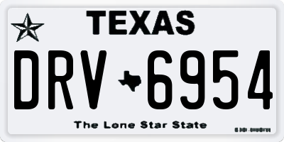 TX license plate DRV6954