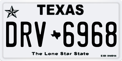 TX license plate DRV6968