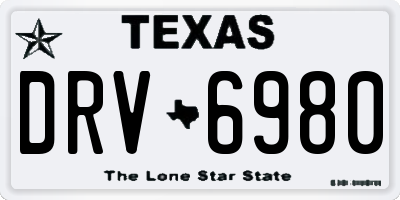 TX license plate DRV6980