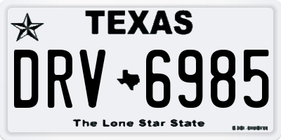 TX license plate DRV6985