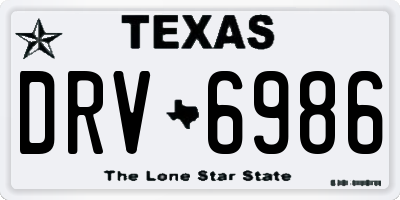 TX license plate DRV6986
