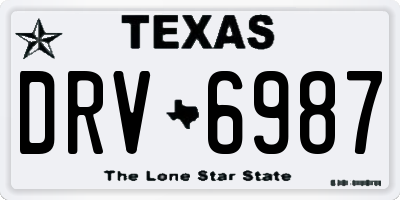 TX license plate DRV6987