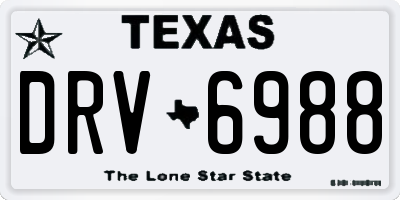 TX license plate DRV6988